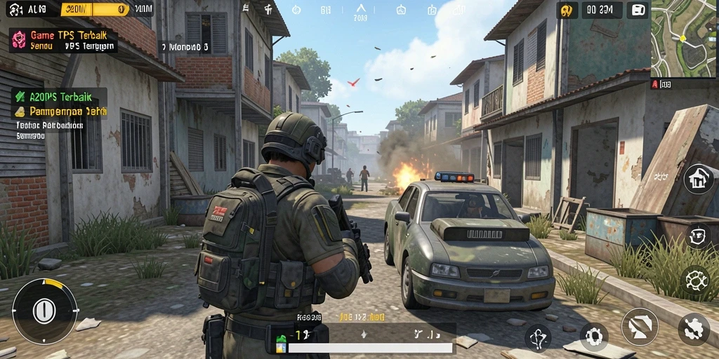 Tampilan gameplay A200M dengan aksi TPS yang mendebarkan.