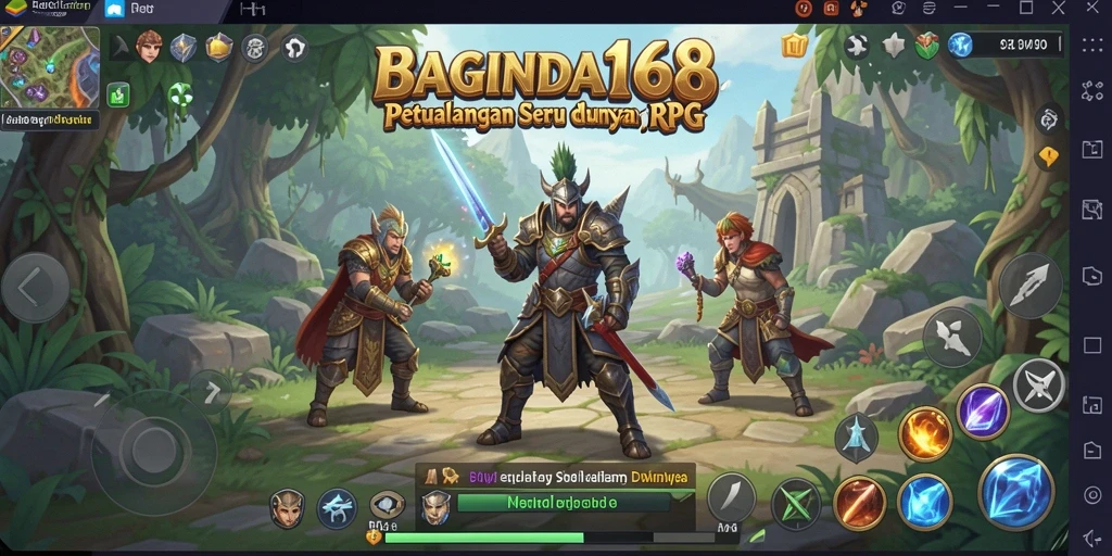 Tampilan gameplay epik dari BAGINDA168 dalam dunia RPG.