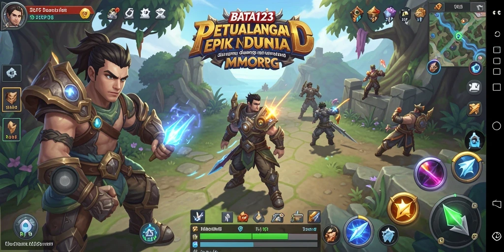 Screenshot BATA123 yang menunjukkan aksi pertarungan epik di dunia fantasi.
