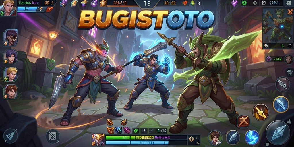 Tangkapan layar seru dari gameplay MOBA di BUGISTOTO.