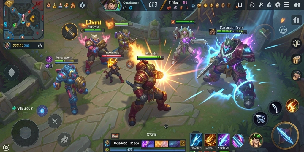 Screenshot utama C7890 menampilkan pertarungan intens di arena MOBA.