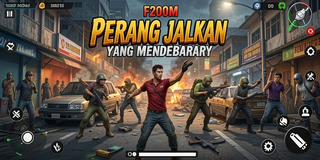 Tampilan mendebarkan dari gameplay F200M dengan aksi yang intens.