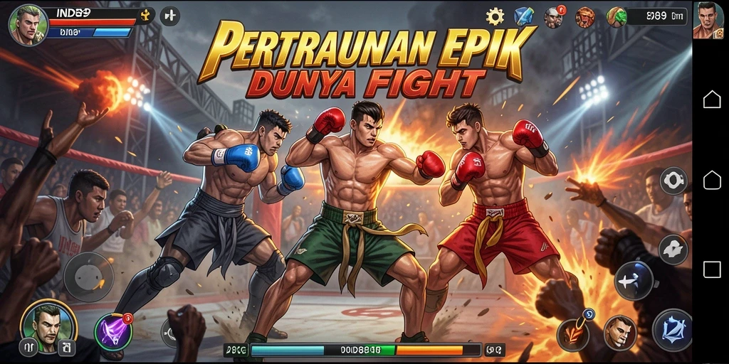 Screenshot IND89 menunjukkan aksi pertarungan yang mendebarkan.
