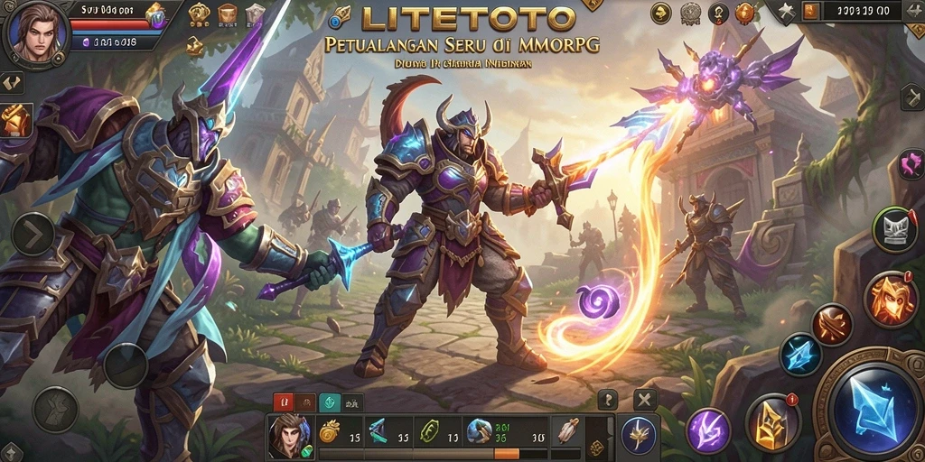 Screenshot utama LITETOTO menampilkan aksi seru di dunia MMORPG.