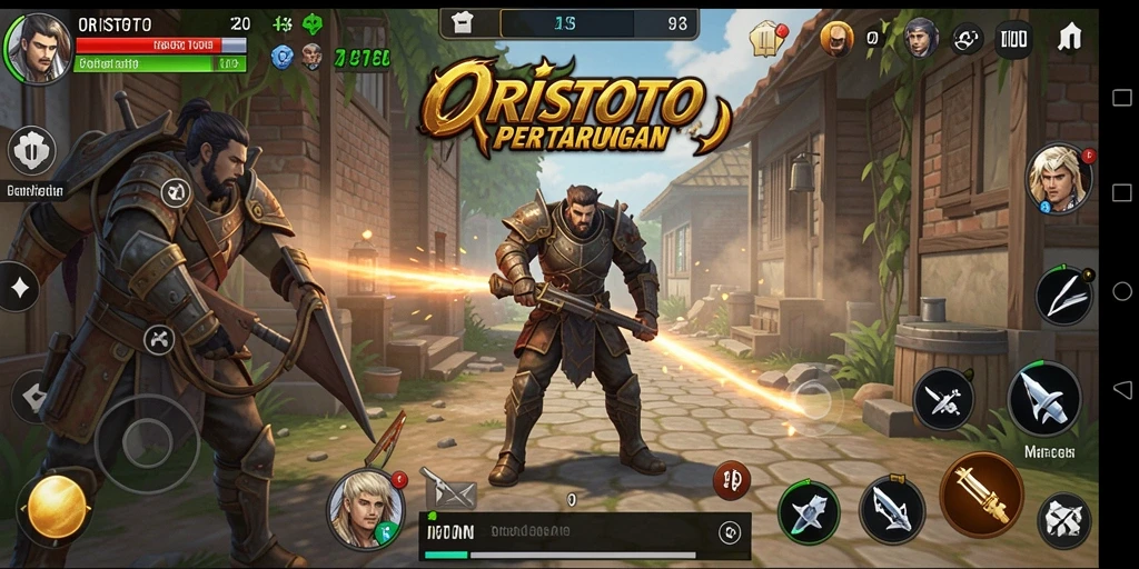 Tampilan gameplay ORISTOTO yang menegangkan dalam pertempuran strategi.