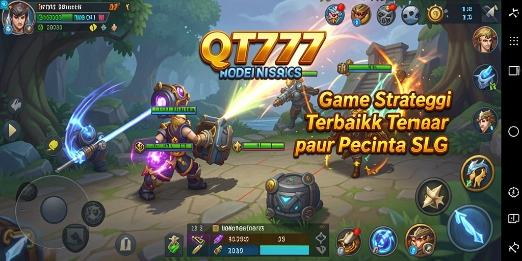 Screenshot gameplay QT777 menampilkan strategi pertempuran yang mendebarkan.