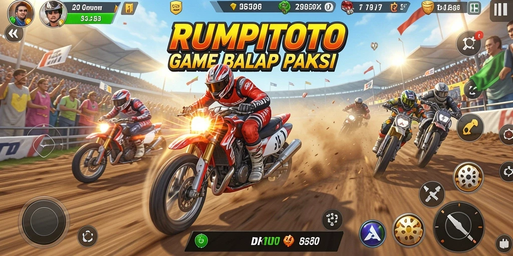 Tampilan gameplay Racing yang seru dalam RUMPITOTO.