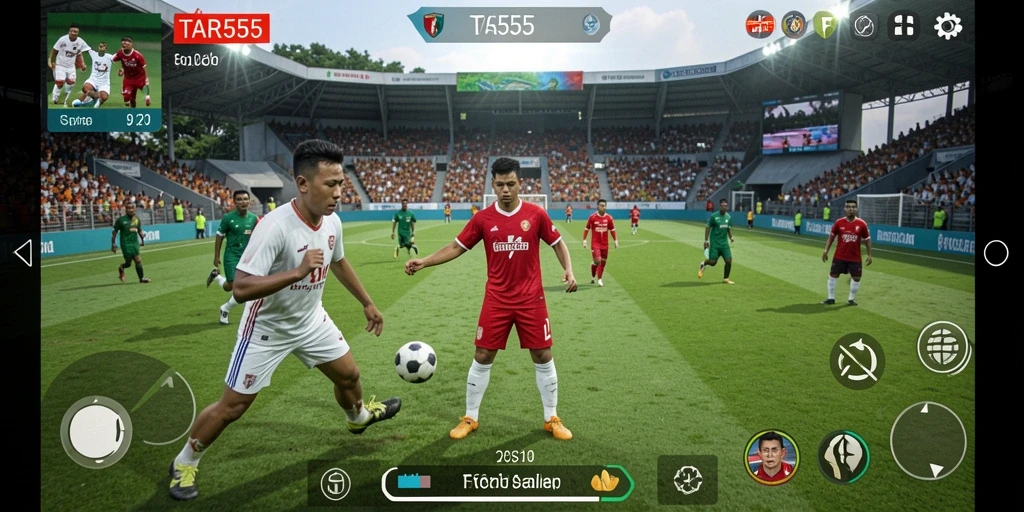 TAR555 menampilkan aksi seru dalam permainan sepak bola.