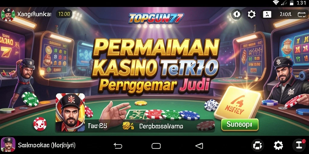 Screenshot menunjukkan gameplay menarik dan suasana kasino yang hidup.