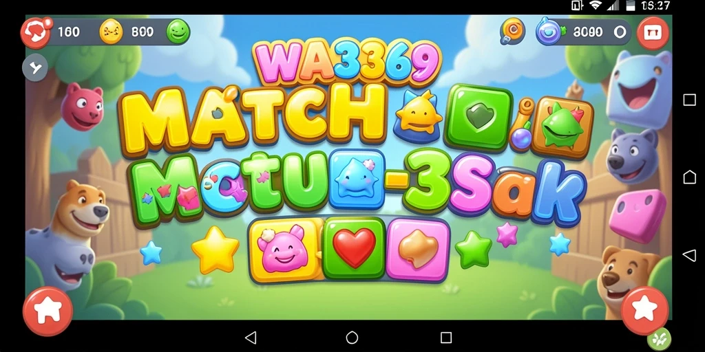 Screenshot gameplay WA369 menampilkan keseruan mencocokkan blok berwarna.